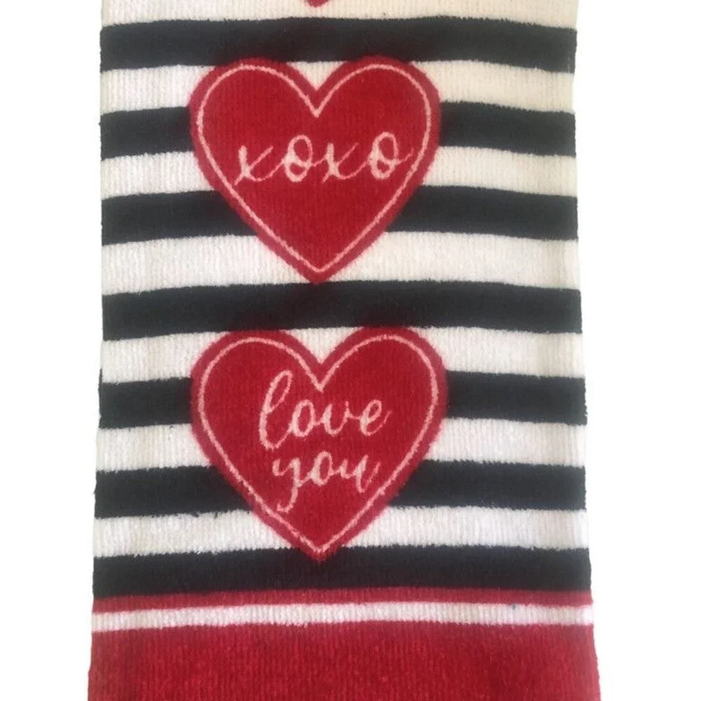 Valentine Kitchen Dish Towels Cotton Be My Valentine XOX Love You Set of 2